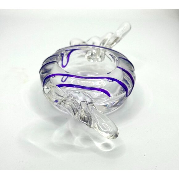 PartyLite Jollyville Tealight Candle Holder With Purple Swirl Design - Picture 7 of 9